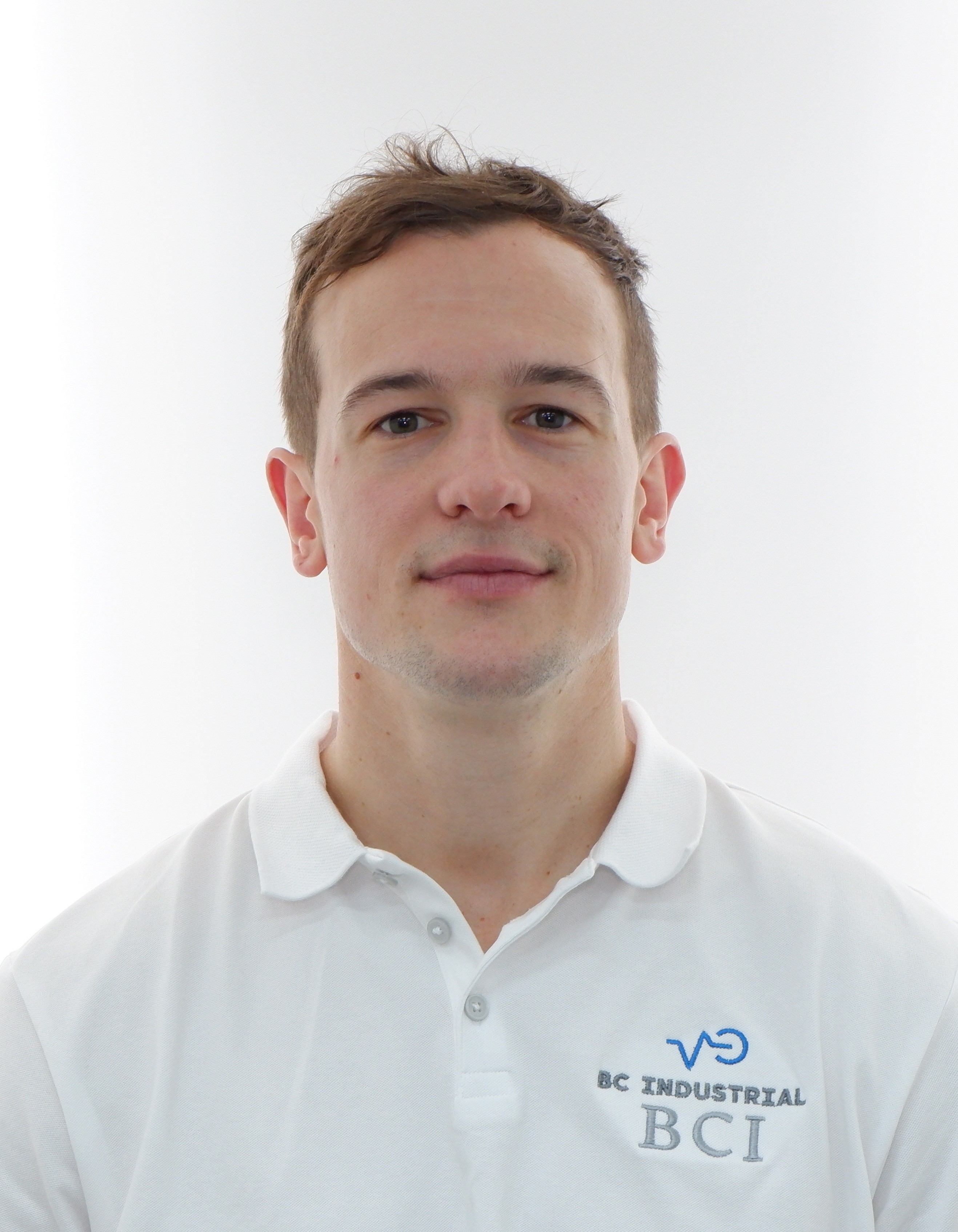 Owner of BC Industrial wearing offical company uniform. BC Industrial Specialises in industrial and commercial electrical services in canterbury.